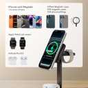 ESR 3 in 1 Wireless Charging Station, [Certified] Apple Watch Charger & 15W MagSafe Charger Stand for iPhone, Wireless Charger for Multiple Devices iPhone 17-12&Watch&AirPods,Black