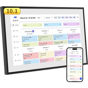 10.1 Inch Smart Digital Calendar & Chore Chart Full HD Touchscreen Display WiFi Sync Electronic Planner for Family Schedules Includes Desk Stand Streamline Home Organization Gift for mother mom women