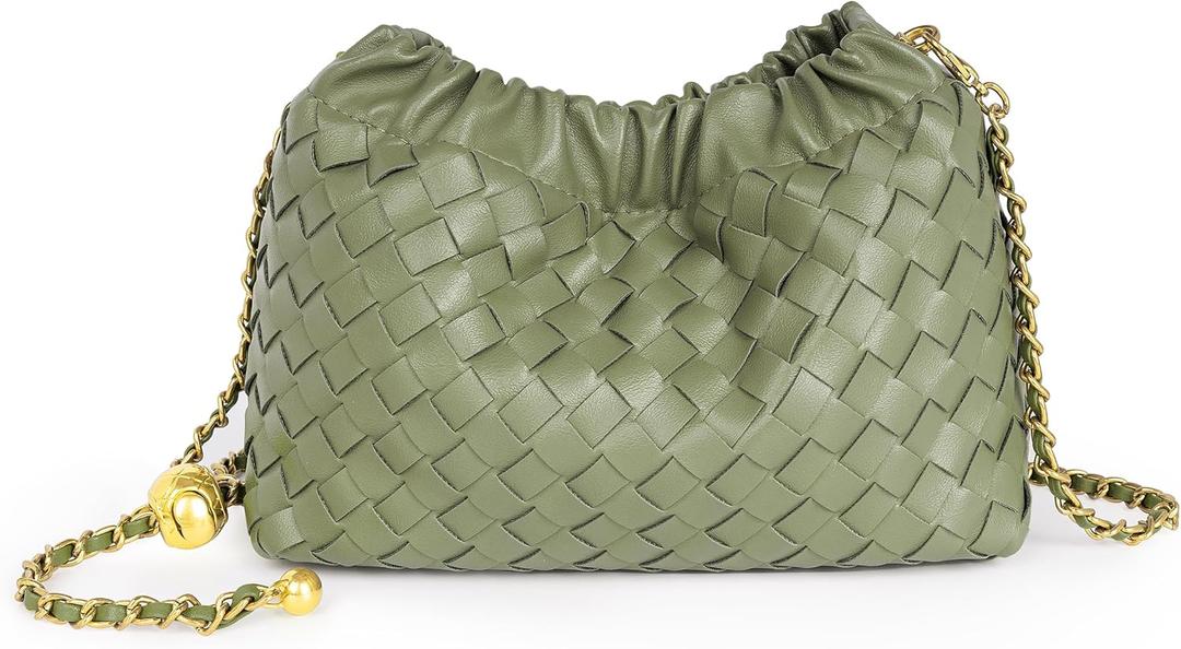 Joryin Woven Women's Crossbody Bag & Evening Purse, Trendy Dumpling Clutch & Hobo Cloud Shoulder Bag Trendy Dumpling Clutch