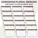 CRANBURY 22x17 Large Desk Academic Calendar 2026-2027, July 2026 to December 2027, 17 x 22 Monthly Deskpad Blotter with Floral Designs, Extra Large Hanging Wall Planner for Teacher, Home or Office