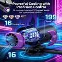 Clip On Air Conditioner Fan, 199 Speeds & 16°C Cooling (Black) | Premium ABS for Car/Office/Bed/Beach, 20dB Ultra-Quiet, 2000mAh Battery, 360° Rotation, USB-C, LED Display, Secure Clip