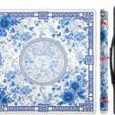 Mahjong Mat for Table 33x33 Inch, No-Crease, Anti-Slip, Noise-Reducing American Mahjong Mat, Mahjong Table Mat with Carry Bag,Neoprene Mahjong Mat for Poker, Card, Board(Blue)