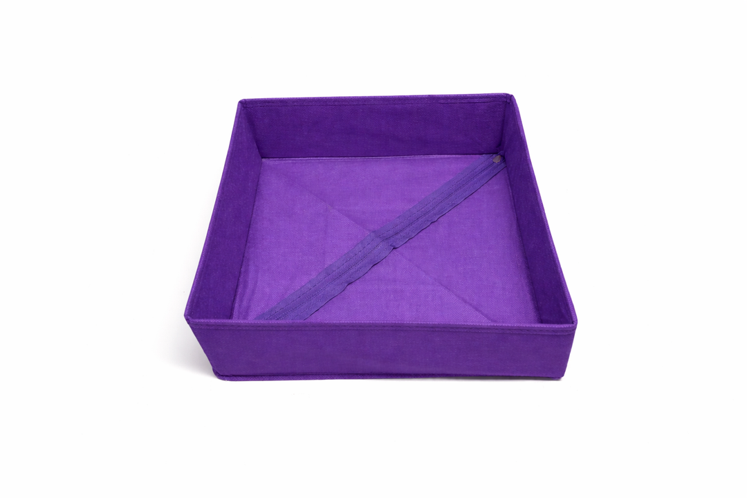 DIOMMELL 6 Pack Foldable Cloth Storage Box Closet Dresser Drawer Organizer Fabric Baskets Bins Containers Divider for Clothes Underwear Bras Socks Lingerie Clothing, M Purple 600