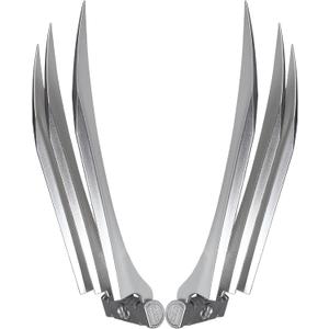 SYNGUCK Wolf Claw Costume Plastic Cosplay Props Halloween Cos for Adults Teenagers, Set of 2, Silver
