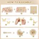 White and Gold Birthday Decorations for Women Girls, Gold White Sand Confetti Metallic Printed Balloon Butterfly Sticker Fringe Curtain Happy Birthday Banner Heart Garland Paper Pompom Party Supplies