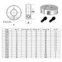 (Pack of 4) Shaft Collar Bore 25mm, Aluminum Alloy One Piece Shaft Collar Clamp Style, 45mm OD, 12mm Thickness, with M5 Set Screws