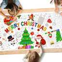 Gatherfun Christmas Decorations - Versatile 31.5 x 72 Inches Activity Poster, Merry Christmas Party Coloring Banner/Table Cover for School Parties and Special Events