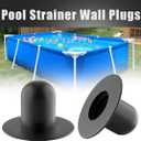 4 x 6 PCS Pool Strainer Wall Plugs for Above Ground Swimming Pools Stopper Replacement Compatible for Intex Bestway Coleman Filter Pump Water Stopper Drainer (Black)