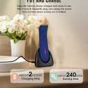 Body Trimmer for Men - Groin & Ball Shaver with Charging Dock - Constant Power No-Pull Electric Pubic Hair Clipper - 5-in-1 Guard Waterproof Body Groomer with LED Light, for Groin, Armpit & Body (Dark Blue)