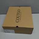 Coutgo Womens Slouchy Knee High Boots Low Kitten Heel Square Toe Tall Boots Fall Winter Shoes (Beige, M)
