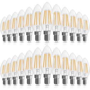 Candelabra Light Bulbs 40 watt Equivalent, E12 LED Bulb Dimmable Chandelier Bulbs, B10 Candle Light Bulbs 2700K Soft White, 90+CRI, 400LM, Cear Glass, 24 Pack