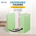 Enday 2 Inch File Jackets (25 Pack)- Assorted Colors Expandable File Folders - Straight Cut Tab - Letter Size Jacket Folders for Home & Office, Pocket File Folders in Red, Yellow, Blue, Green & Orange