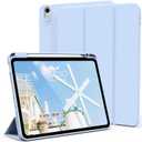 kenke Case for iPad Air 11-inch M4/M3/M2 (2026/2025/2024), iPad Air 5th/4th Generation (2022/2020) 10.9-inch, Auto Sleep/Wake Slim Trifold Smart Cover with Pencil Holder Soft TPU Back, Light Blue