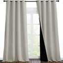 NICETOWN Full Shading Curtains 96 inches Long 2 Panels Set for Windows, Super Heavy-Duty Black Lined Blackout Curtains for Bedroom, Privacy Assured Window Treatment (Natural, Pack of 2, 55 inches W)