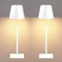 Yogaret White Cordless Table Lamp Set of 2 for Patio Restaurant Home Dinner Kitchen