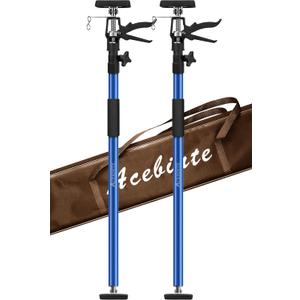 2PK Support Pole,Steel Telescopic Quick Adjustable 3rd Hand Support System, Support Rod, Supports up to 154 lbs Construction Rods for Cabinet Jacks Cargo Bars Drywalls Extends from 50 Inch to 118 Inch