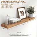Live Edge Elm Wood Floating Shelves, 36 Inch Long Wall Shelves 2 Pack Shelf for Farmhouse Bedroom Bathroom Kitchen, Wall Mounted Wooden Shelf with Invisible Bracket for Books Decor, Natural
