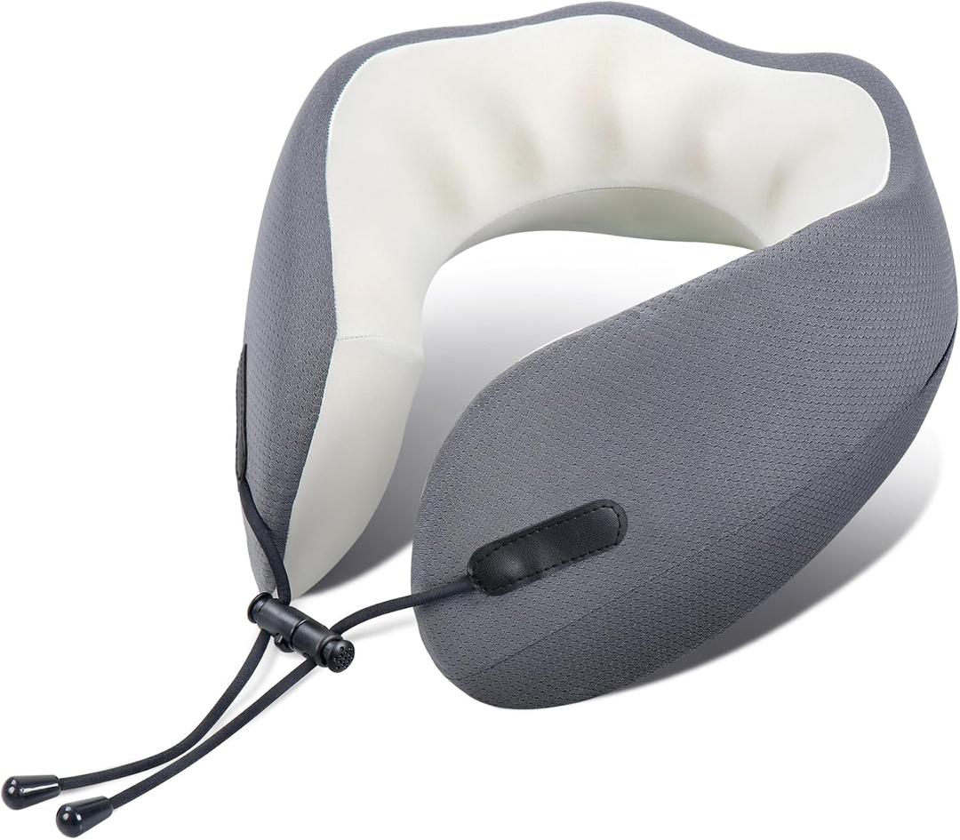 RESTCLOUD Plane Neck Pillow, Travel Neck Pillow for Sleeping on Airplanes, Flight and Car with All-Rounded Neck Support (Large)