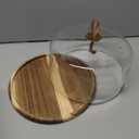 10.2''Glass Dessert Dome with Base, 11.8"Decorative Cake Tray with Glass Dome Cover, Cake Fruit Display Server Tray for Kitchen, Birthday, Weddings, Appetizer Dessert & Cheese Serving Platter