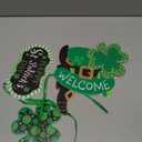 St. Patrick's Day Door Sign St. Patrick's Day Themed Hanging Welcome Sign Irish Hanging Door Decor with Shamrock Leprechaun High Hat and Feet Wall Sign Ornament for St. Patrick's Day Decoration
