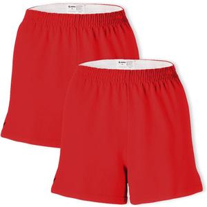 Soffe Women's Womens Authentic Cheer Shorts, 3 Inseam, 2 Pack (Red, M)