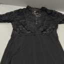 RSLOVE Sexy Lingerie Babydoll Outfits - Women V Neck Corset 2 Piece Nightwear Lace Sheer Mesh Chemise with Thong (Medium, Black)