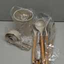 24 Pcs Kitchen Cooking Utensils Set,446F Heat Resistant Non-Stick Silicone Kitchen Utensil Set With Wooden Handles and Holder,Kitchen Gadgets for Cookware,Kitchen Accessories,Khaki (White)