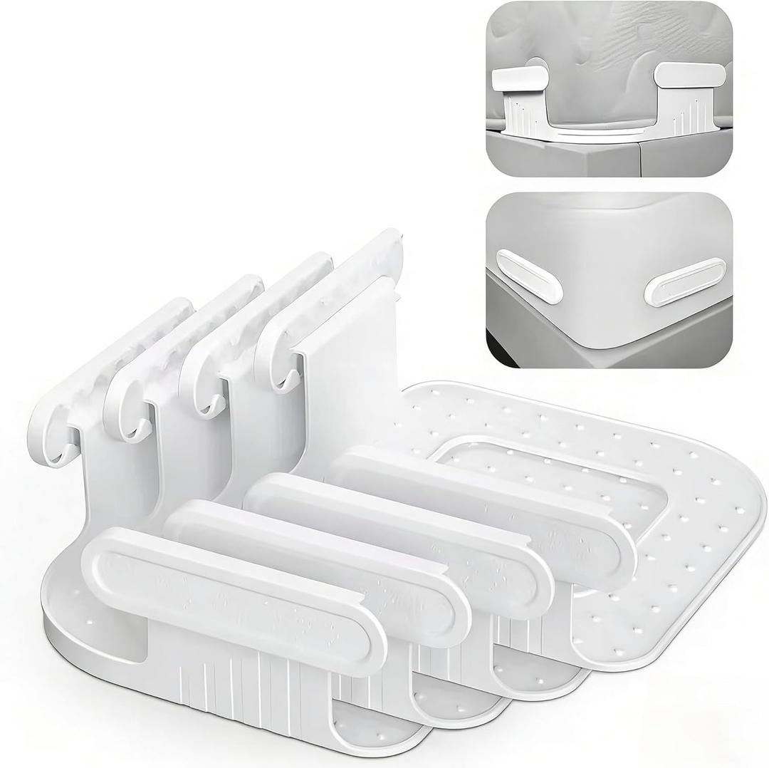 Lock Bed Sheet Holders for CornersFits All Kinds of Sheets and Mattress Sizes, ABS Material with High Flexibility, Easy One-Time Installation- No More Loose Sheet, Ensure a Sound Sleep (white)