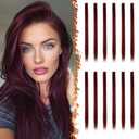 BARSDAR Wine Red Hair Extensions Clip in - Colored Red Hair Extension for Women - 22'' 12 PCs Colorful Hair Extensions Straight Synthetic Highlights Halloween Christmas Hair - Wine Red