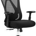 Sweetcrispy Home Office Desk Chair, Ergonomic Rolling Work Swivel High Back 135Tilt Function Big and Tall Computer with Wheels, 2D Armrest Adjustable Lumbar Support & Headres, Modern Inky