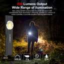 klarus E5 Pocket Flashlight, Rechargeable EDC Flashlight, Super Slim 4.2x1x0.3inch, 600 Lumens, USB-C Port, IPX4, Dual Light Source with Magnetic Base, Hat & Clothes Clip - Black