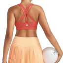 RUNNING GIRL Sports Bras for Women,Seamless Strappy Sports Bra High Support Crisscross Back with Removable Pads (Red, S)