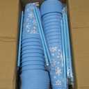 20-Piece Plastic Drinking Cups with Lids and Straws - 24oz Reusable Hot & Cold Drinks Cups for Parties, Juice, Milk, Beer, Whiskey - Christmas & Birthday Gift, Blue