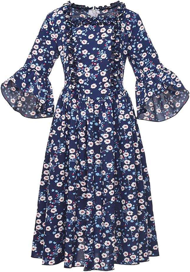 GRACEART Colonial Girls Dress Pioneer Costume Prairie Pilgrim Dress Kids, Size 8