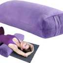 MABOZOO Yoga Bolster Pillow, Rectangular Bolster for Restorative Yoga & Meditation, Professional Meditation Cushion with Carry Handle, 27"X10"X6" (purple)