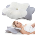 DONAMA Cervical Pillow for Neck and Shoulder,Contour Memory Foam Pillow,Ergonomic Neck Support Pillow for Side Back Stomach Sleepers with Pillowcase