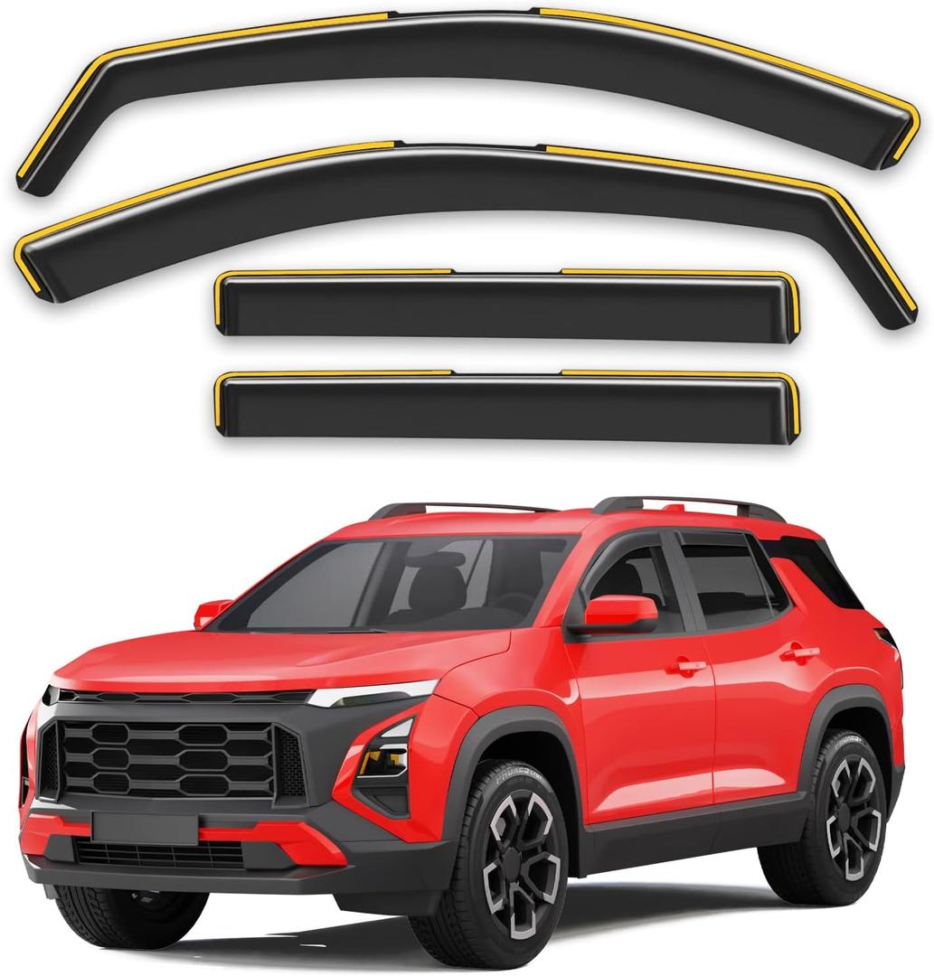 in-Channel Window Rain Guards Fit for 2025 2026 Chevy Chevrolet Equinox (Not for EV), Extra Durable Window Visors Window Deflectors Vent Visors Vent Shades Car Accessories-4 pcs
