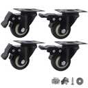 2 Inch Wheel Casters,Set of 4 Heavy Duty Casters,with Brake,No Noise Locking Polyurethane (PU) Wheels, for Furniture and Workbench Load 800lbs