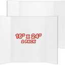 Chell Mini Size Trifold Poster Board, 16" x 24", Small Corrugated Project Boards, White, 2 Pack