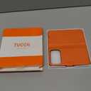 TUCCH Wallet Case for iPhone 17 Pro (6.3") 2025, 4 Card Holders, RFID Blocking, Stand, Shockproof TPU Shell, PU Leather, Magnetic Closure, Protective Flip Folio Cover, Orange