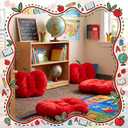 SiliFine 6 Pcs Plush Apple Pillow Floor Seat Cushions for School Classroom, 14 x 11 x 4 inches