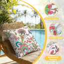 4 x NIGHTWISH Outdoor Waterproof Pillow Covers 20x20 Set of 4 Spring Summer Floral Boho Decorative Outdoor Throw Pillows Paisley Cushion Cases for Patio Furniture Bench Couch Sunbrella