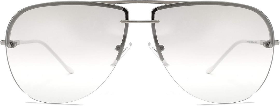 NYS Collection Aviator Sunglasses for Women & Men Medium Fit Thin Metal Frame Gradient Mirror Lenses with 100% UV Protection (Clear)