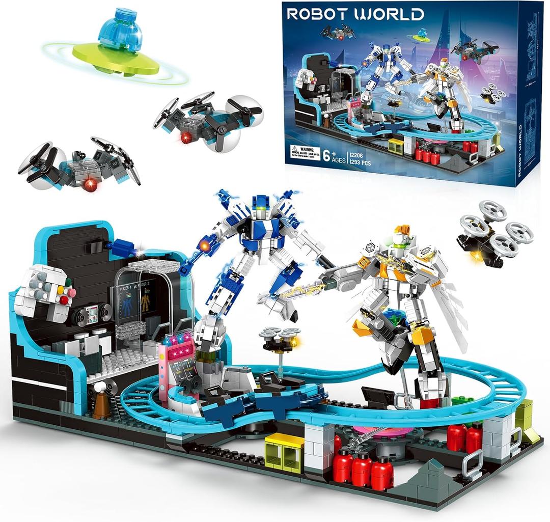 Space Roller Coaster Building - 1293 PCS Creative STEM Project with Rocket Launch & Satellite StationInteractive Building Toys for Kids Ages 6-12Educational Birthday Gift for Boys & Girls