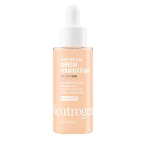 Neutrogena Healthy Skin Sensitive Skin Serum Foundation with Pro-Vitamin B5, Color Correcting & Pore Minimizing Liquid Foundation & Face Serum, Buildable Coverage, Light 02, 1 oz (1 Ounce (Pack of 1))