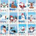 Ctosree 12 Pack Pre Drawn Canvas Kit for Painting Sip and Art Paint Kit for Adults Pre Painted Canvas Party Favors for DIY Holiday Party Date Night Gifts(Winter Xmas,10 x 8 Inch)