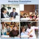 3-in-1 AI Language Translation Earbuds, Real-Time Translator Earbud with Power Level Display, 144 Languages & Accents, Personalized Initial Gift Wireless Bluetooth Headphones for Travel, Business-C