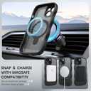 BENTOBEN Magnetic for iPhone 15 Case with Invisible Stand, [Curly Wave Edge] [Compatible with Mag-Safe] Slim Translucent Matte Shockproof Protective Cover Case for iPhone 15 6.1", Black