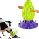 Interactive Dog Treat Dispensing Puzzle Toy, TPE Material with Detachable Suction Base for Medium & Large Dogs, Teeth Cleaning, Mental Stimulation & Boredom Relief