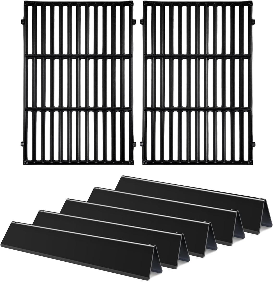 Spirit Cast Iron Grill Grates for Weber Spirit E-310 E-320 S-330 Spirit II E310 S310 E315 Gas Grills Spirit II 300 Series with Front Mount Control 7636 Porcelain Steel Flavorizer Bars